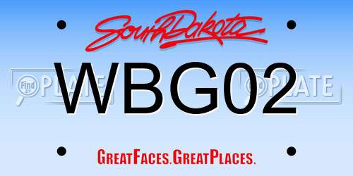 WBG02 South Dakota License Plate