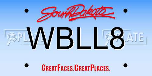 WBLL8 South Dakota License Plate
