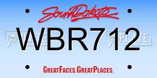 WBR712 South Dakota License Plate