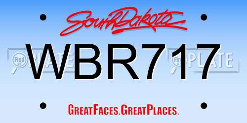 WBR717 South Dakota License Plate