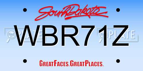 WBR71Z South Dakota License Plate