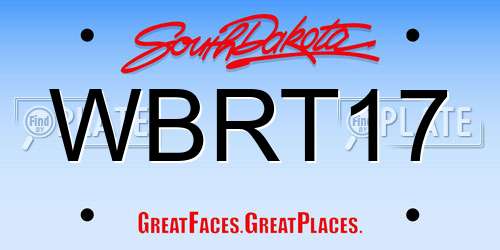 WBRT17 South Dakota License Plate