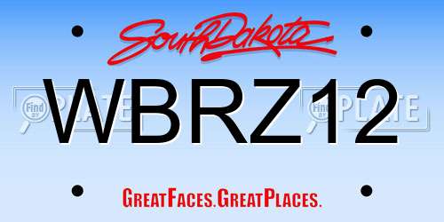 WBRZ12 South Dakota License Plate
