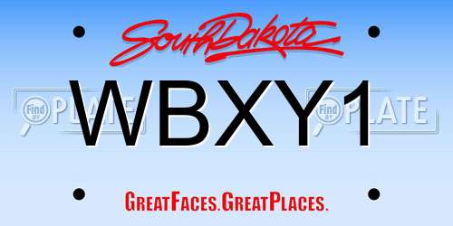 WBXY1 South Dakota License Plate