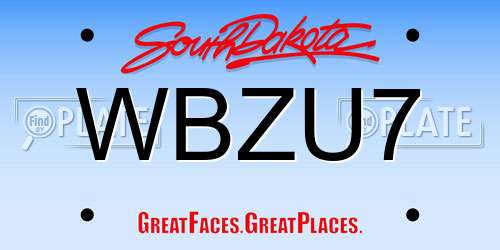 WBZU7 South Dakota License Plate
