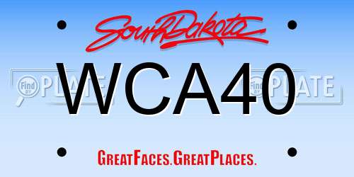 WCA40 South Dakota License Plate