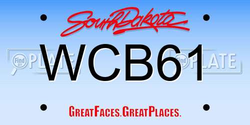 WCB61 South Dakota License Plate