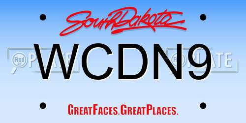 WCDN9 South Dakota License Plate