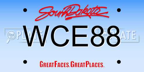 WCE88 South Dakota License Plate