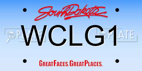 WCLG1 South Dakota License Plate