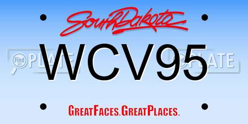 WCV95 South Dakota License Plate