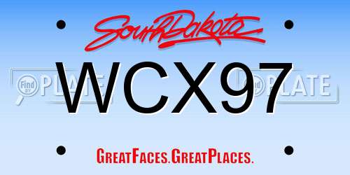 WCX97 South Dakota License Plate
