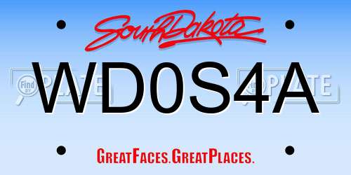 WD0S4A South Dakota License Plate