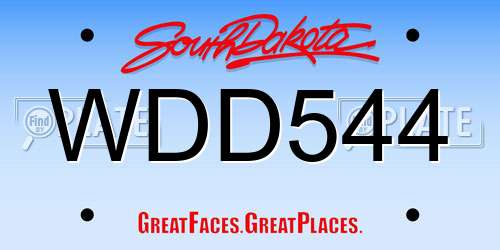 WDD544 South Dakota License Plate
