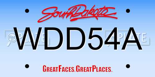 WDD54A South Dakota License Plate