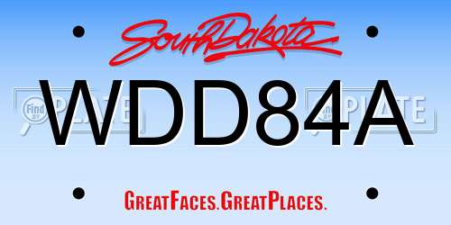 WDD84A South Dakota License Plate