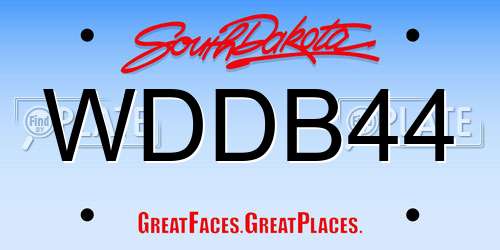 WDDB44 South Dakota License Plate