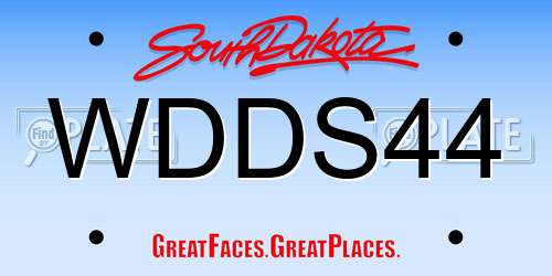 WDDS44 South Dakota License Plate