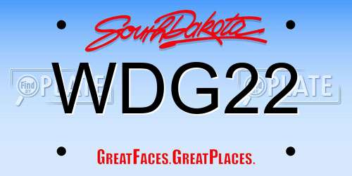 WDG22 South Dakota License Plate