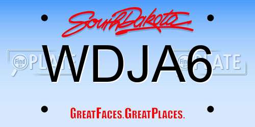 WDJA6 South Dakota License Plate
