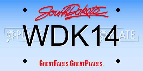 WDK14 South Dakota License Plate