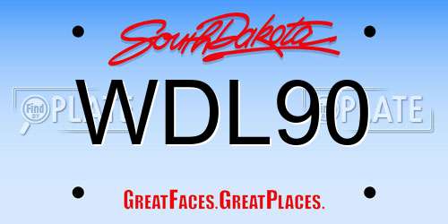 WDL90 South Dakota License Plate