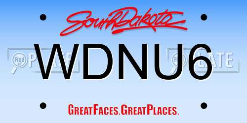 WDNU6 South Dakota License Plate