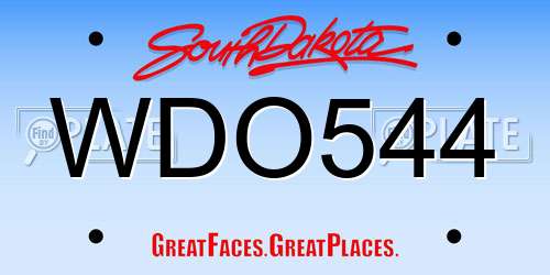 WDO544 South Dakota License Plate