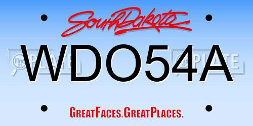 WDO54A South Dakota License Plate