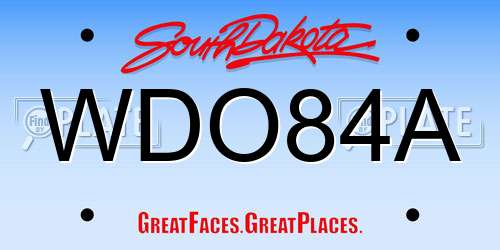 WDO84A South Dakota License Plate