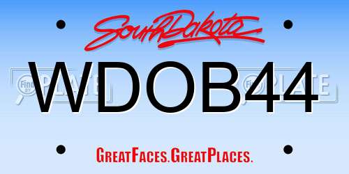 WDOB44 South Dakota License Plate