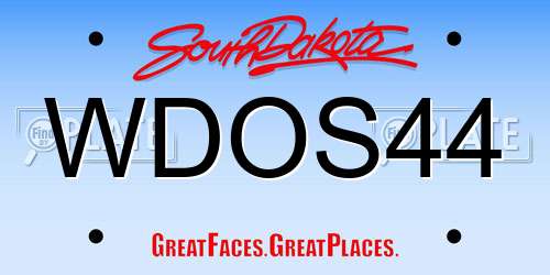 WDOS44 South Dakota License Plate