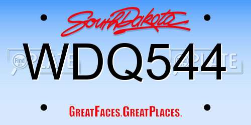 WDQ544 South Dakota License Plate