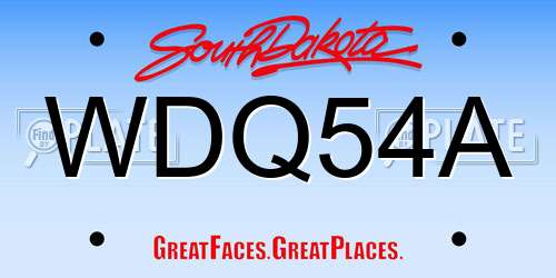 WDQ54A South Dakota License Plate