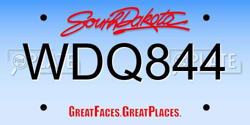 WDQ844 South Dakota License Plate