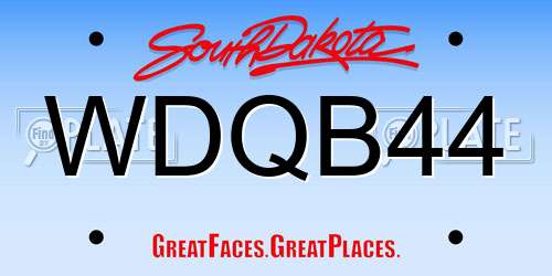 WDQB44 South Dakota License Plate