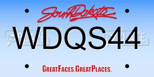 WDQS44 South Dakota License Plate