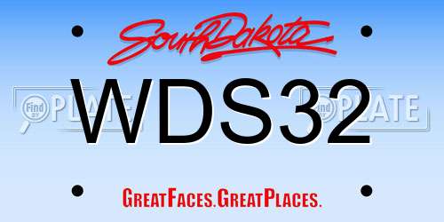 WDS32 South Dakota License Plate