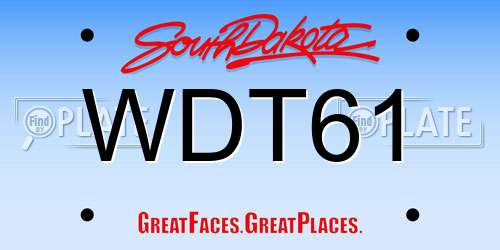 WDT61 South Dakota License Plate