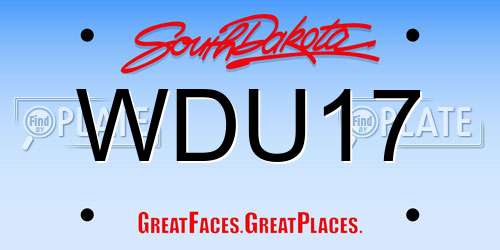 WDU17 South Dakota License Plate