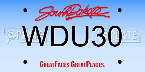 WDU30 South Dakota License Plate