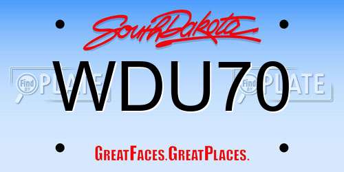 WDU70 South Dakota License Plate