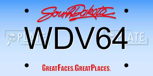 WDV64 South Dakota License Plate