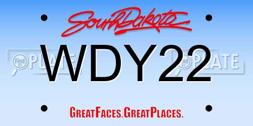 WDY22 South Dakota License Plate