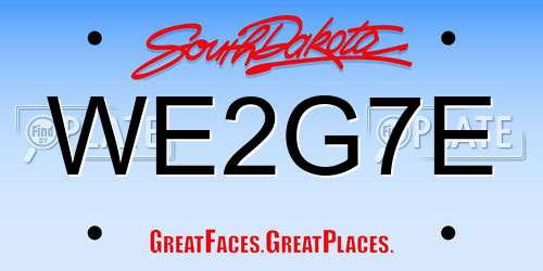 WE2G7E South Dakota License Plate