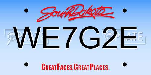 WE7G2E South Dakota License Plate