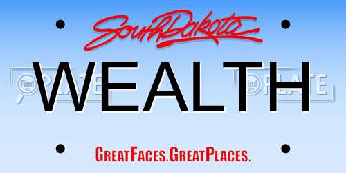 WEALTH South Dakota License Plate
