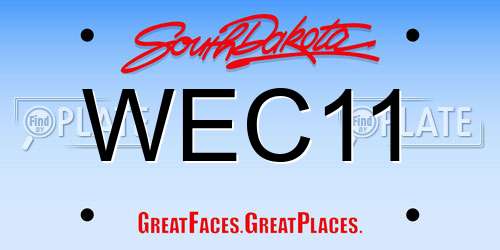 WEC11 South Dakota License Plate
