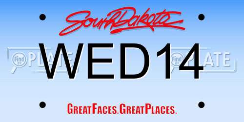 WED14 South Dakota License Plate