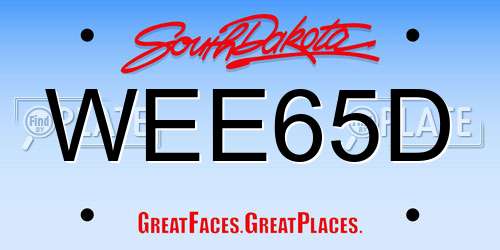WEE65D South Dakota License Plate